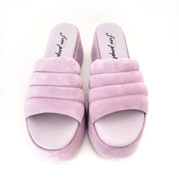 Free People Almost Paradise Suede Platform Chunky Sandals In Orchid - Picture 4 of 14
